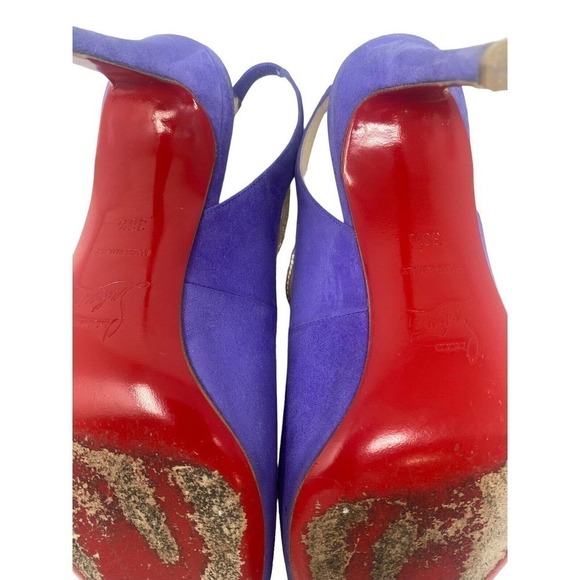 Christian Louboutin Purple and Gold Heels - Picture 8 of 9